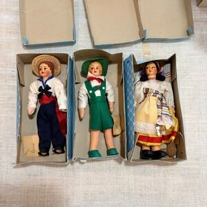 Vintage Eros Italy Souvenir Dolls Set of 3 Venice Tyrol Capri Mid Century Boxed